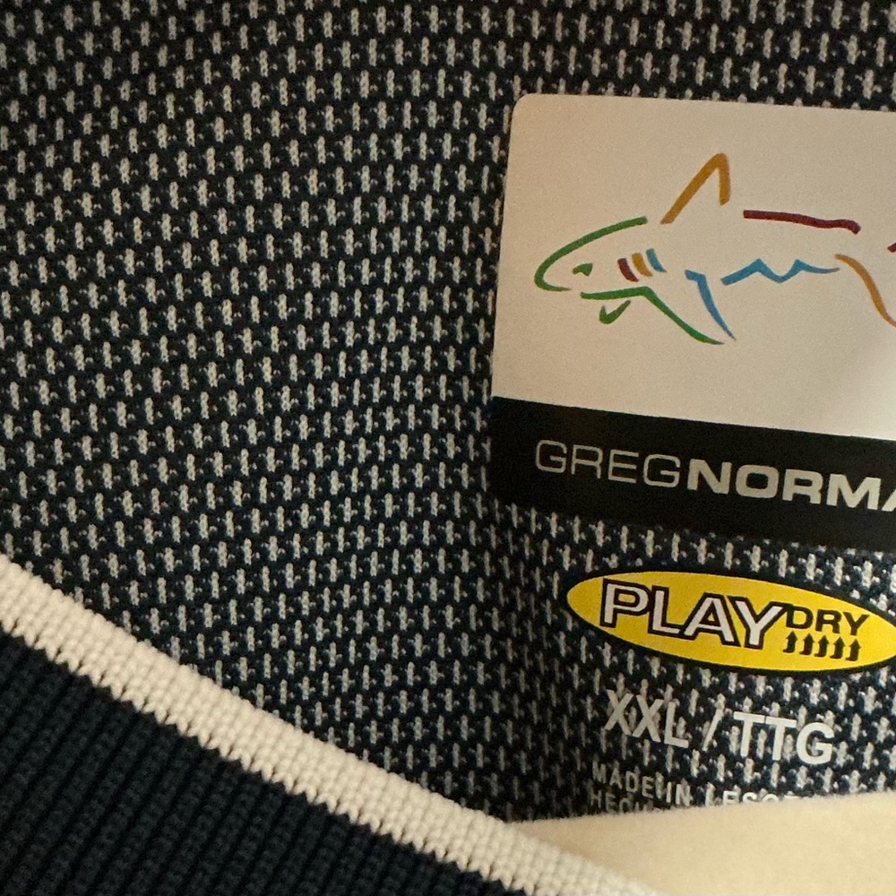 Greg Norman Collection Navy and White Men's Shirt